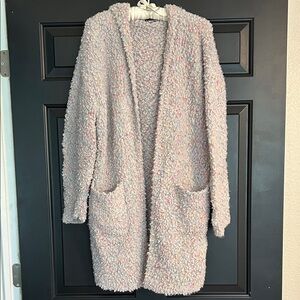 White Birch Cozy Pink Bouclé Cardigan
